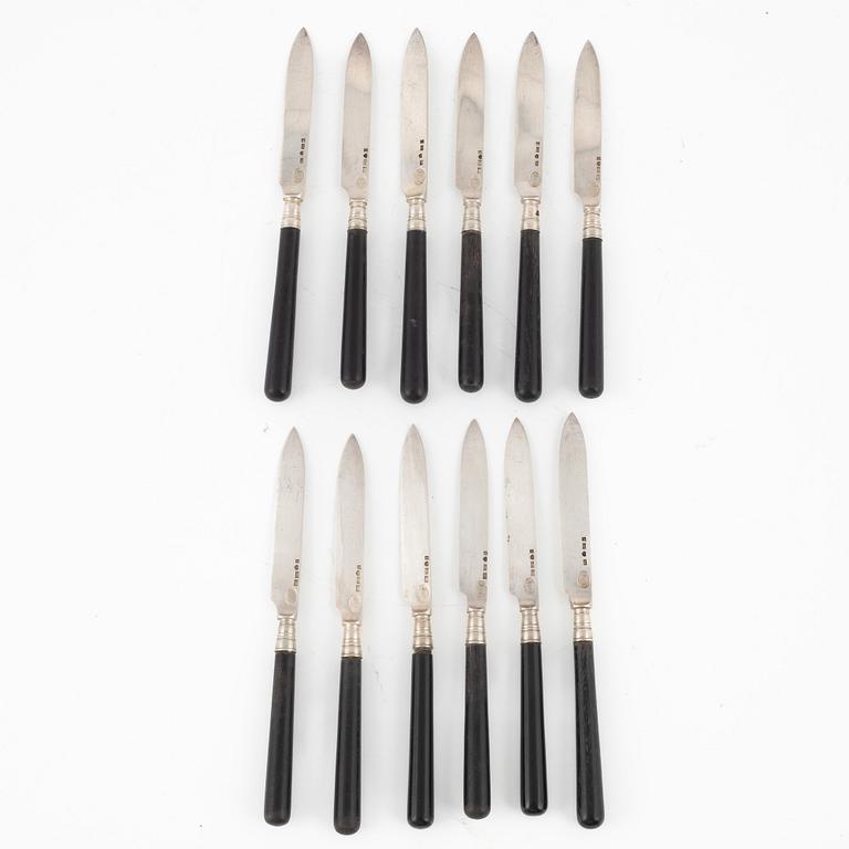 Twelve Swedish Silver Fruit Knives, mark of Anders Nilsson, Lund 1904-05.