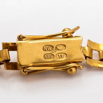 Halsband och armband, 14K guld. Westerback, Helsingfors 1972.