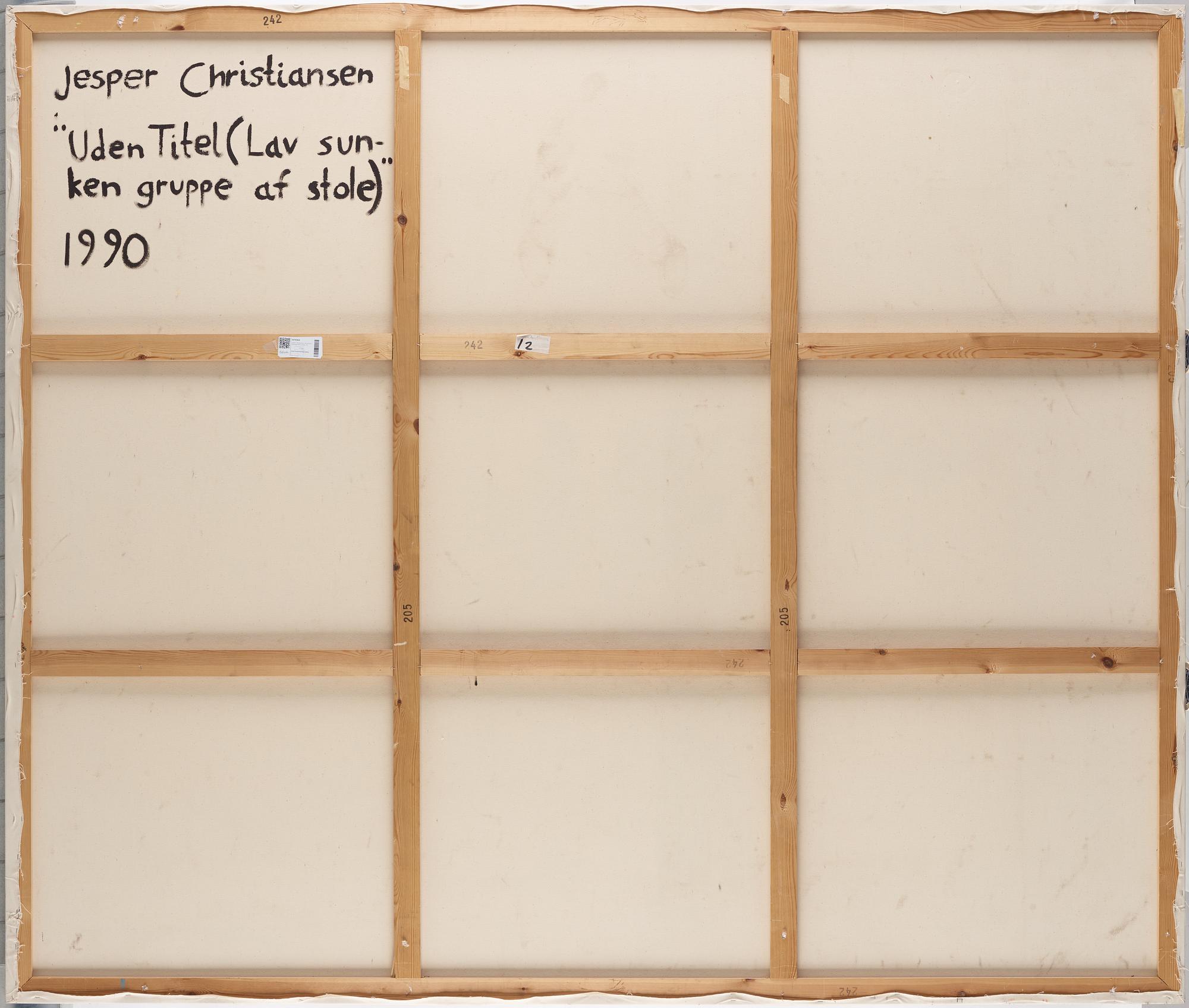 Jesper Christiansen, oil on canvas, signed and dated 1990 verso.