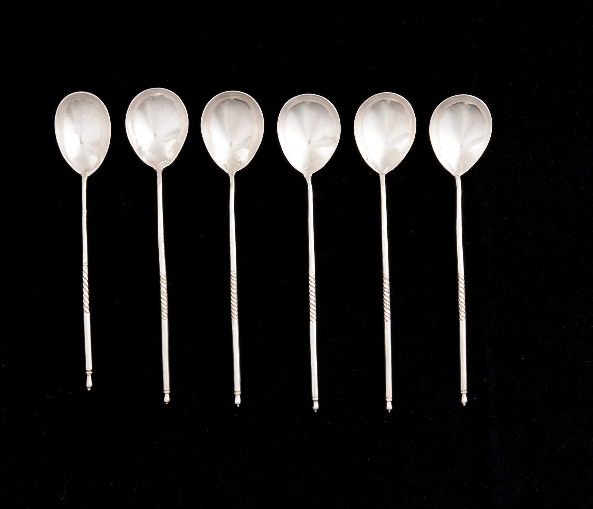 TESKEDAR, 6 st, silver, Kostroma, Ryssland  1908-1926. Vikt ca 74,5 g.