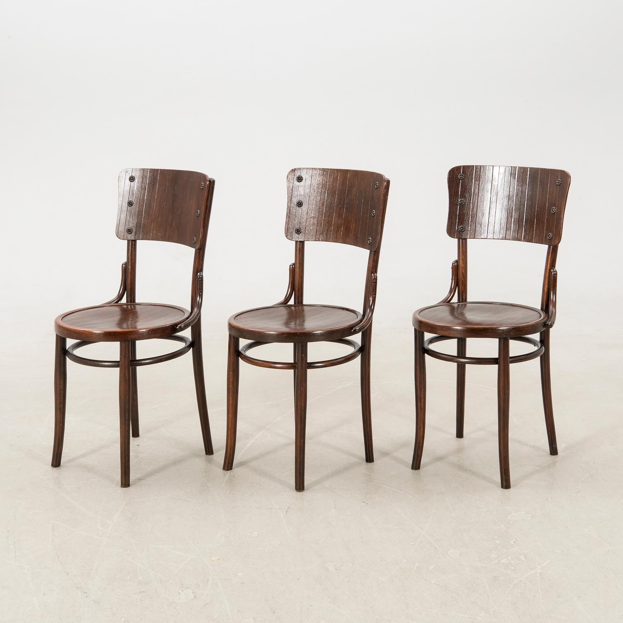 Chairs, set of 3, early 20th century.