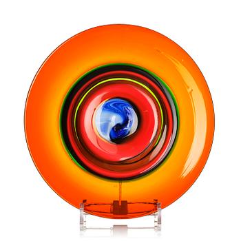 30. Oiva Toikka, a glass dish, Nuutajärvi, Notsjö, Finland, ca 1970.