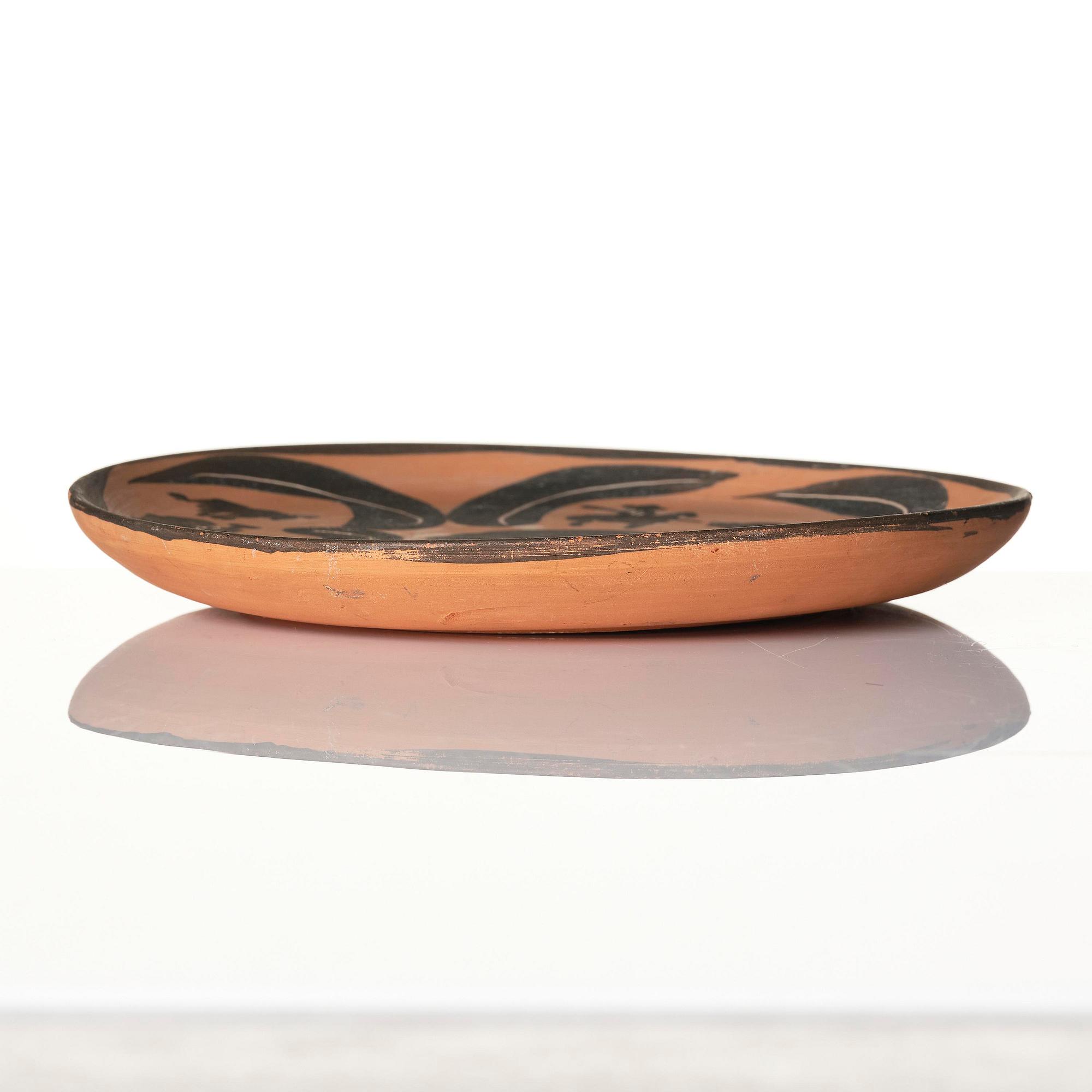 Pablo Picasso, a unique earthenware dish, "Scène tauromachique", Madoura, Vallauris, France, 1957.
