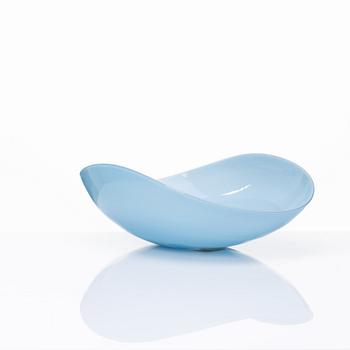 An opaque light blue bowl, Venini, Murano, Italy 1950s-60s.