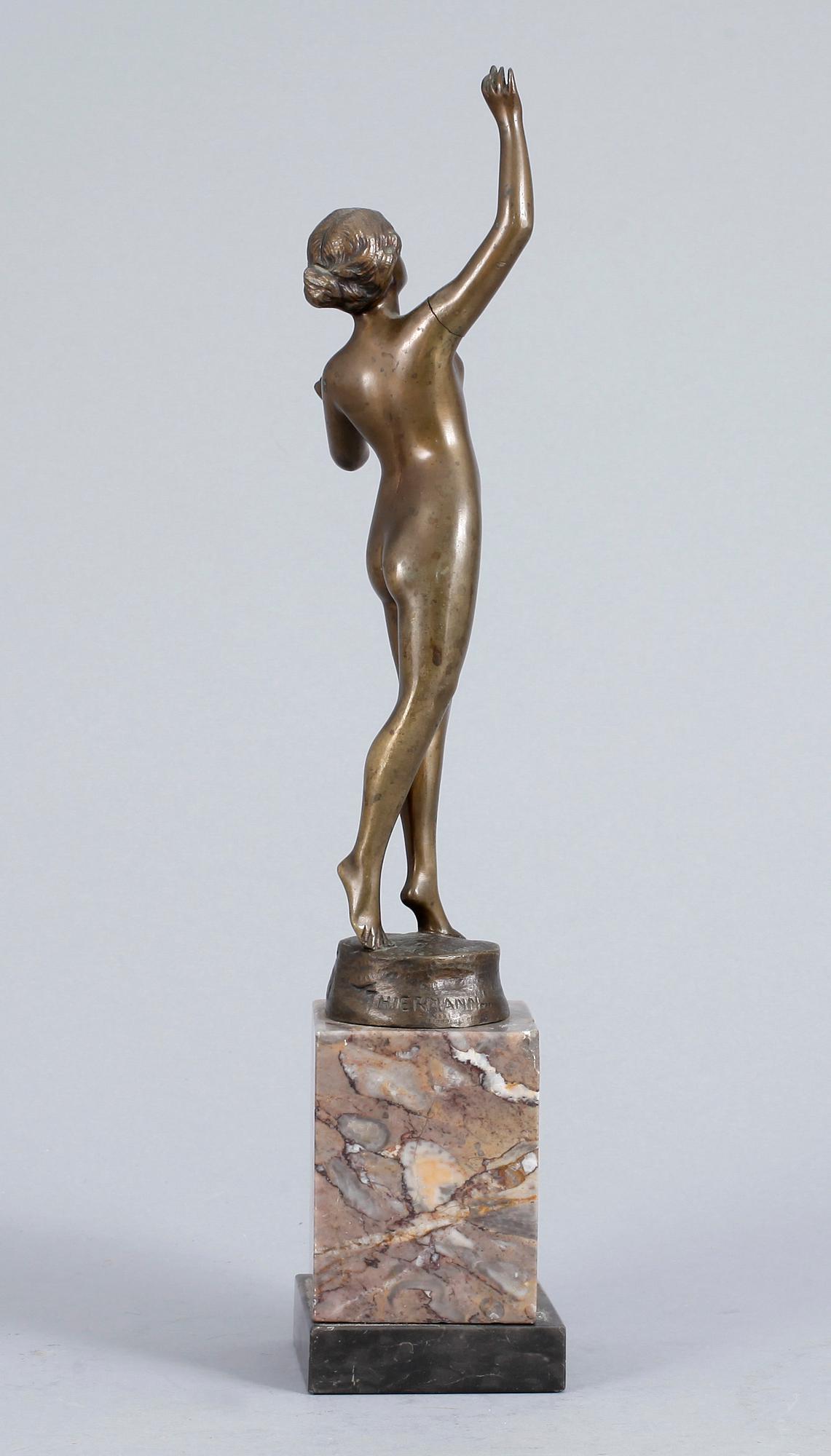 SKULPTUR, brons, signerad Thierman, 1900-tal.