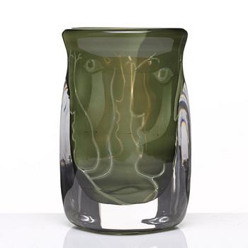 Ingeborg Lundin, an "Ariel" glass vase "Faces", Orrefors, Sweden 1971.