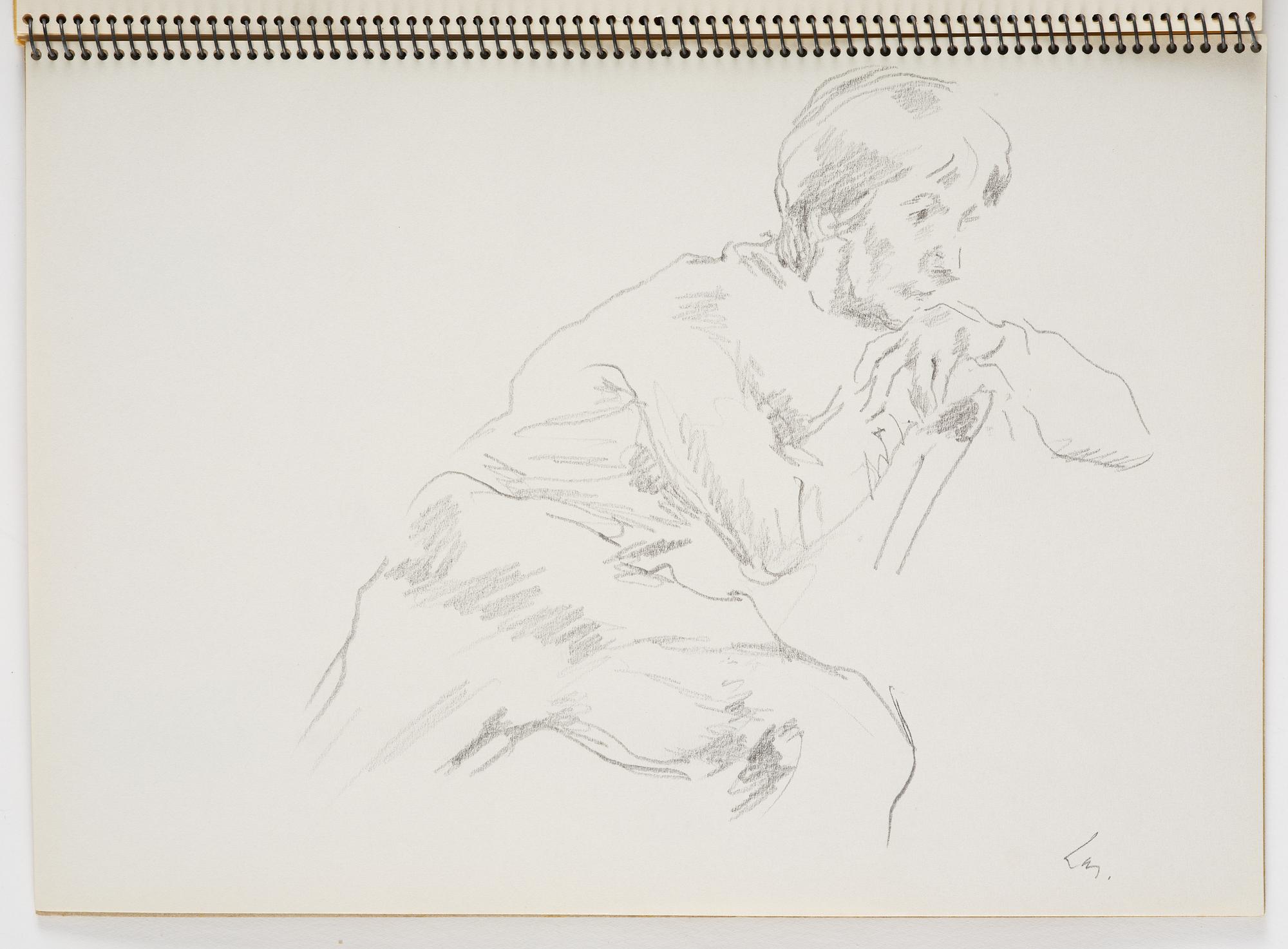 Lotte Laserstein, Skissblock med 23 teckningar varav 3 signerade.