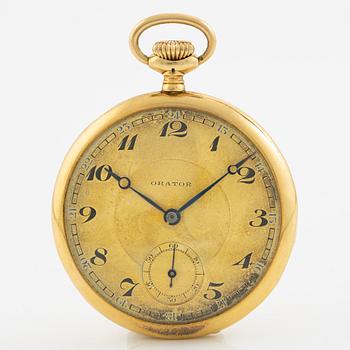 Orator, 18K gold, pocket watch, 49 mm.