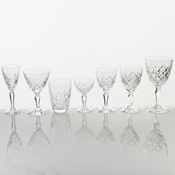 Gunnar Cyrén, a 42-piece "Karolina" glass service, Orrefors, Sweden.