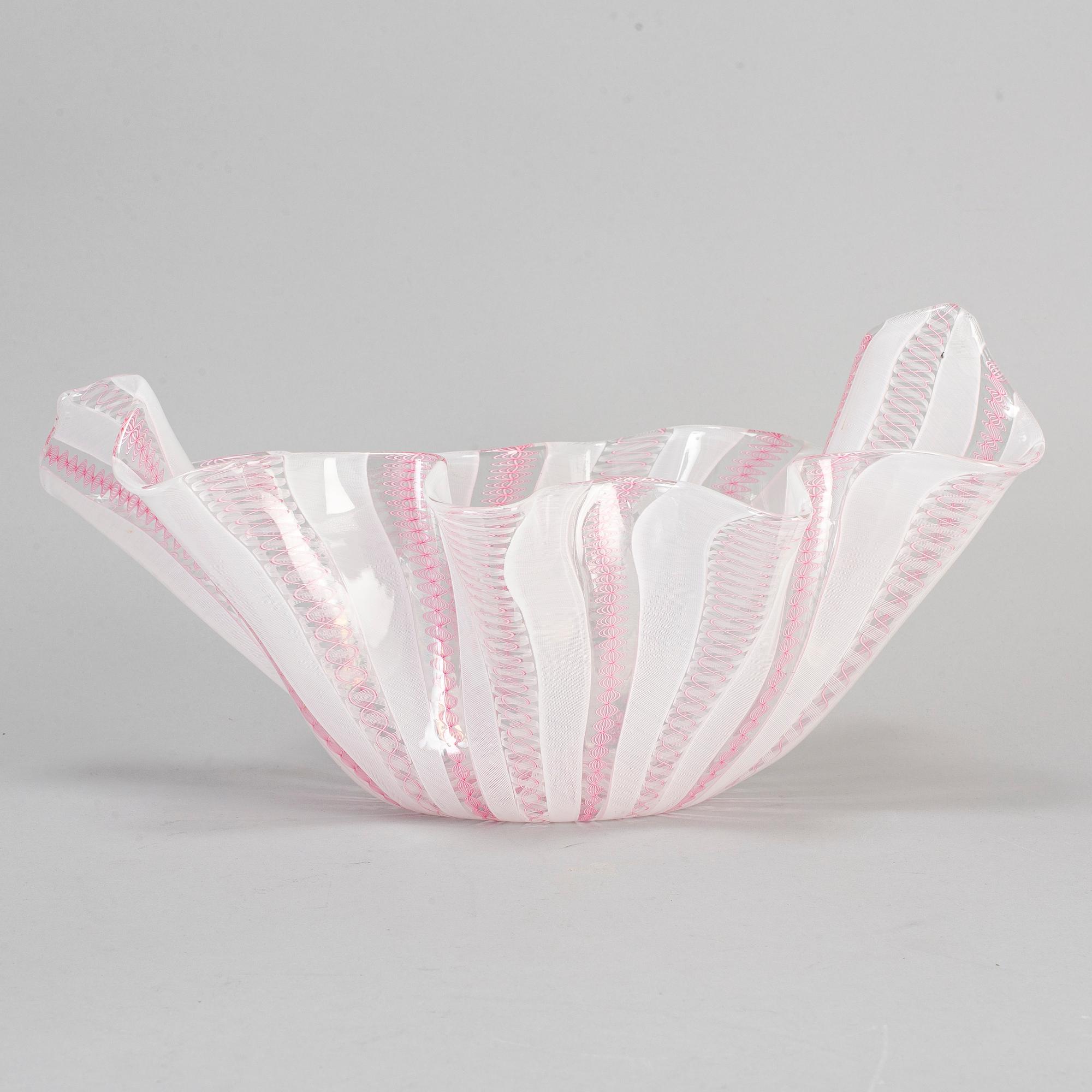 A Paolo Venini, 'Fazzoletto' glass vase, Venini, Murano Italy.