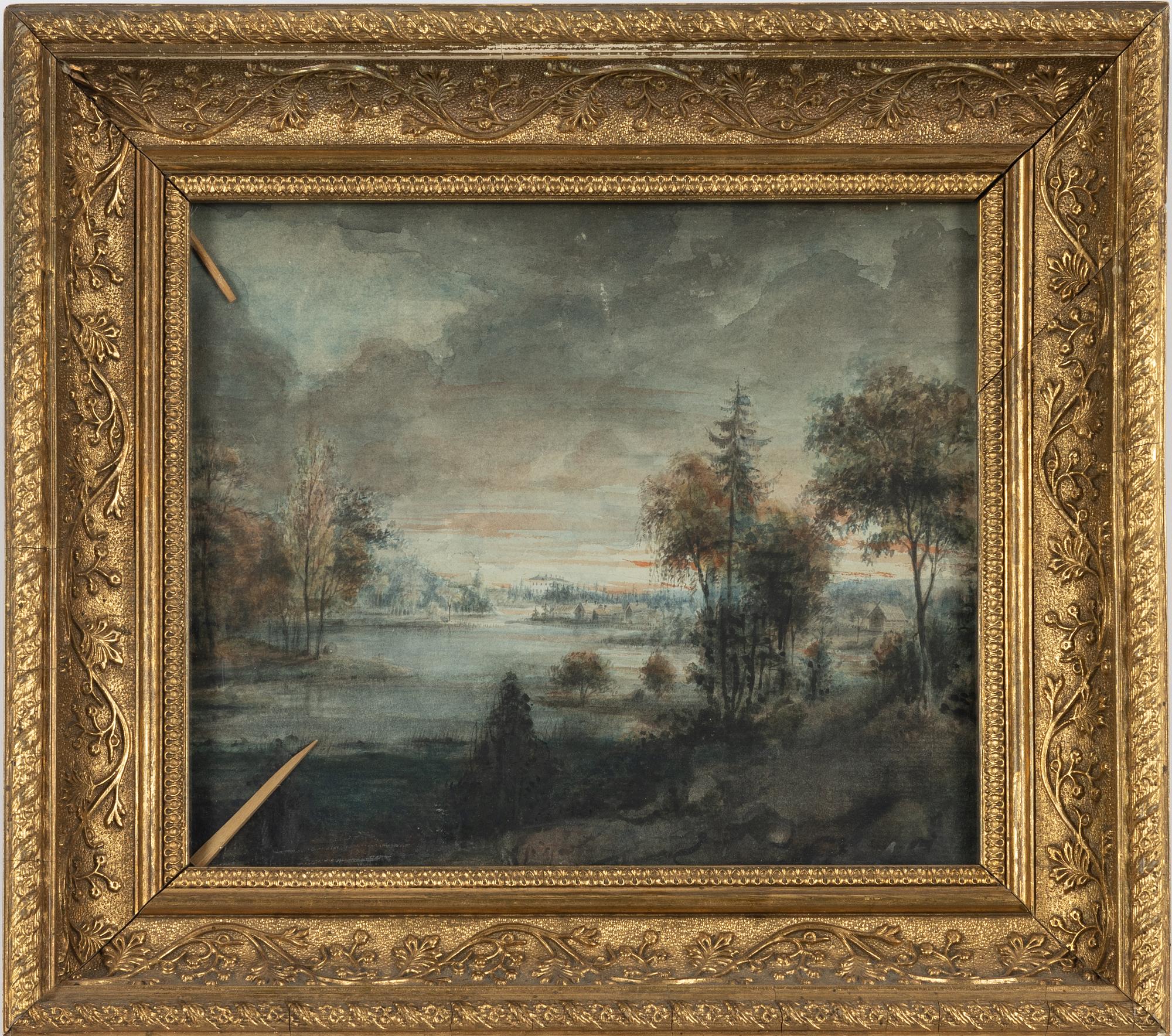 Carl Petter Hilleström, attributed, Landscape with Manor House.