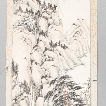 A Chinese hanging scroll, signed Zhu Shan, and dated 1960.