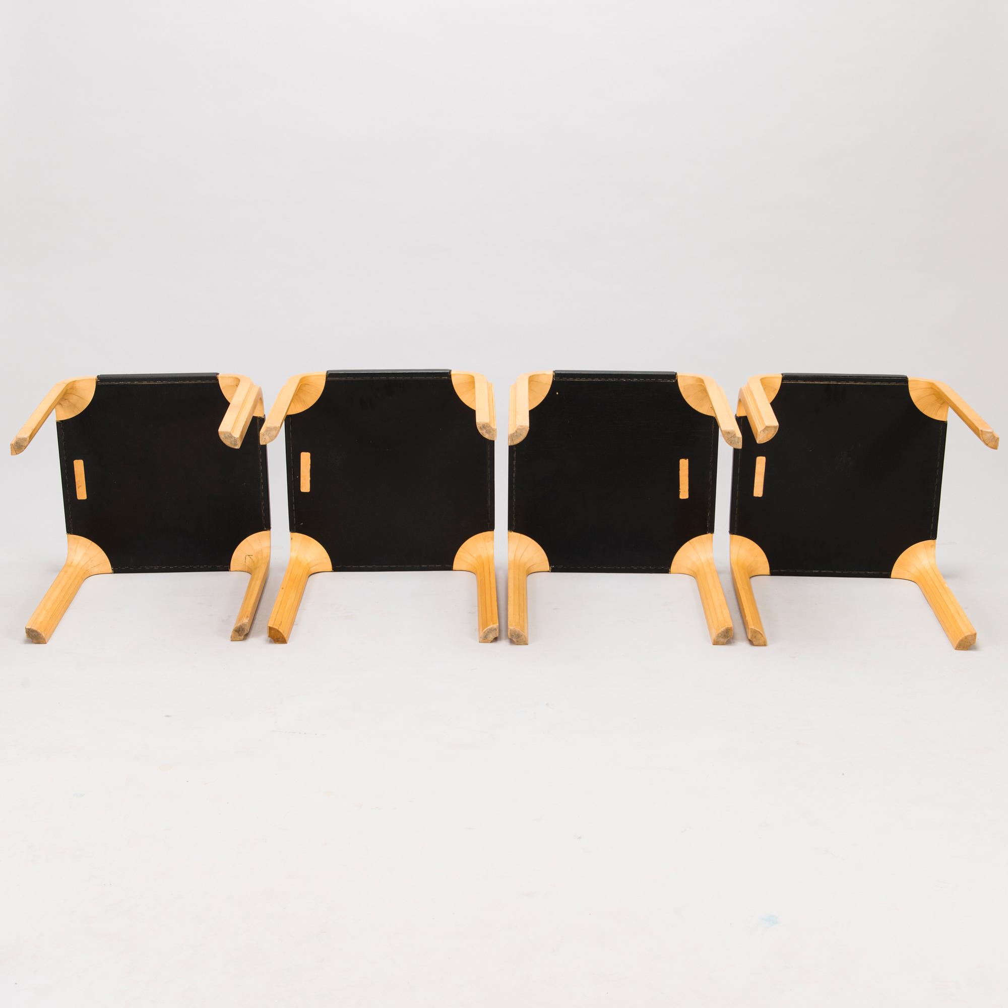 ALVAR AALTO, four 1970s 'X602' stools for Artek.