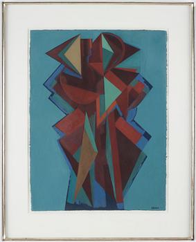 C Göran Karlsson, tempera on paper, signed and dated -87.