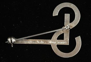 MONOGRAMBROSCH, silver, Wiven Nilsson, Lund, 1950/60-tal.