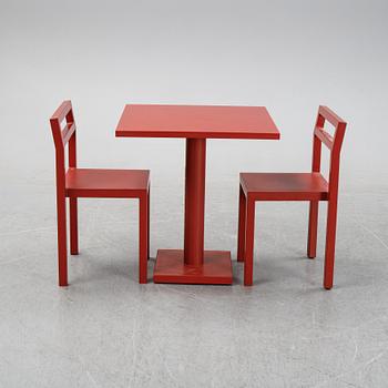 Boris Berlin/Poul Christiansen, a 'Non' table with two chairs by Komplot design for Källmo.