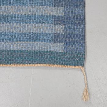 Carl Malmsten, a carpet, "Capella, blå", flat weave, ca  242-243,5 x 165,5 cm, signed CM.