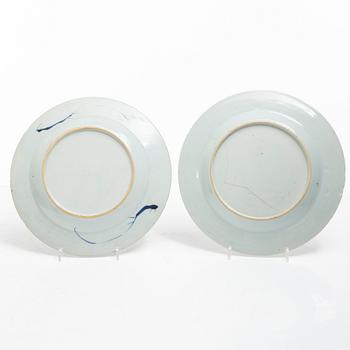 Eleven blue and white porcelain plates, China, Qing dynasty 18th century.