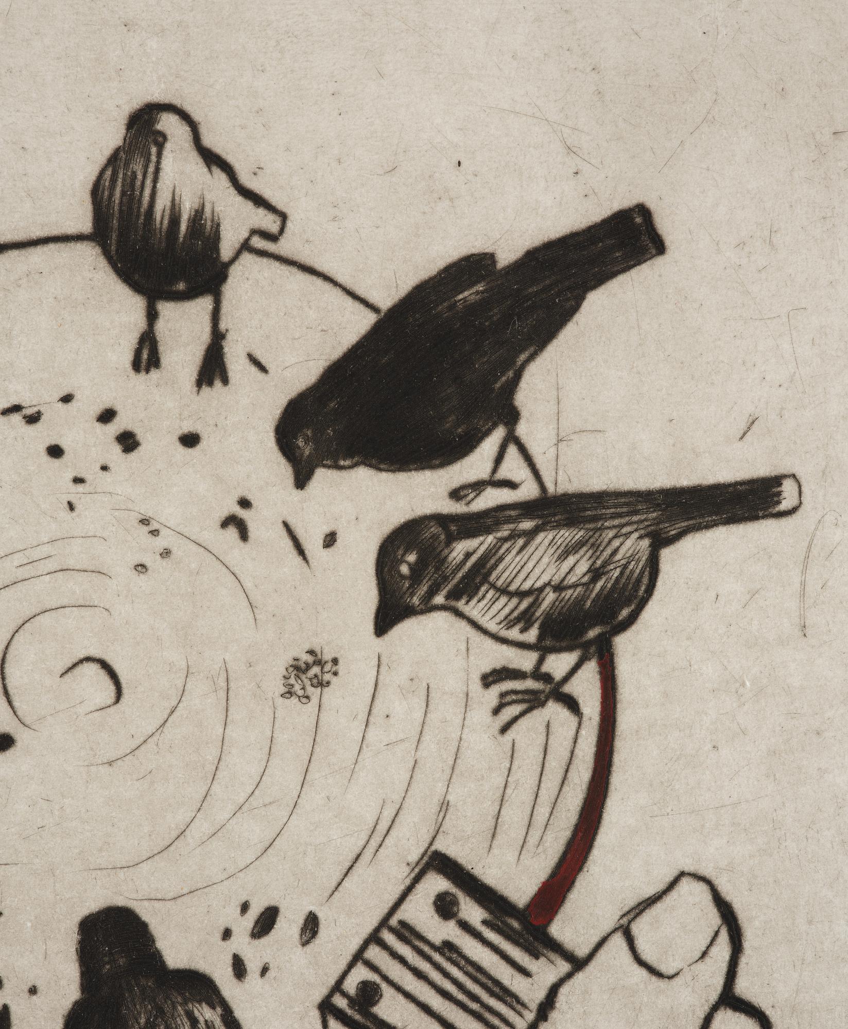 Hans Wigert, Pecking birds.