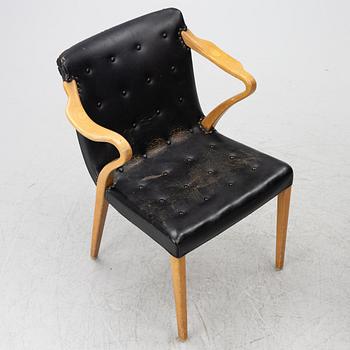 Axel Larsson, karmstolar ett par, möjligen modell 1208, Svenska Möbelfabrikerna, Bodafors, 1930-tal.
