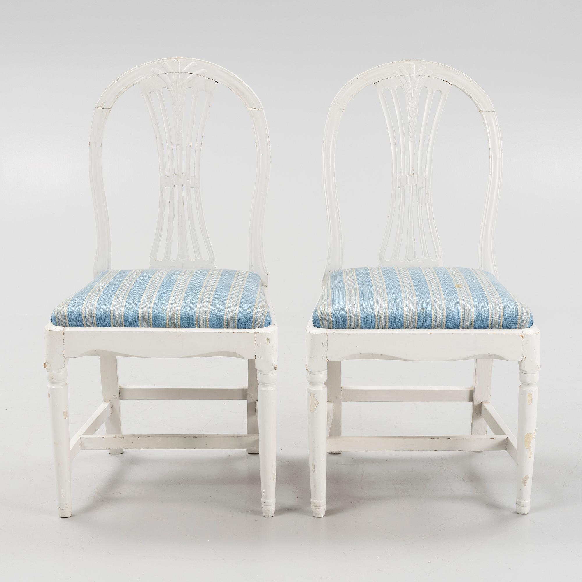 A set of six similar Gustavian chairs, early 19th Century.
