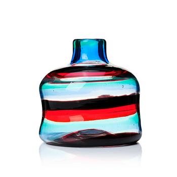 Fulvio Bianconi, a polychrome 'a Fasce di Colore' vase, Venini Murano Italy, 1950-1960s.