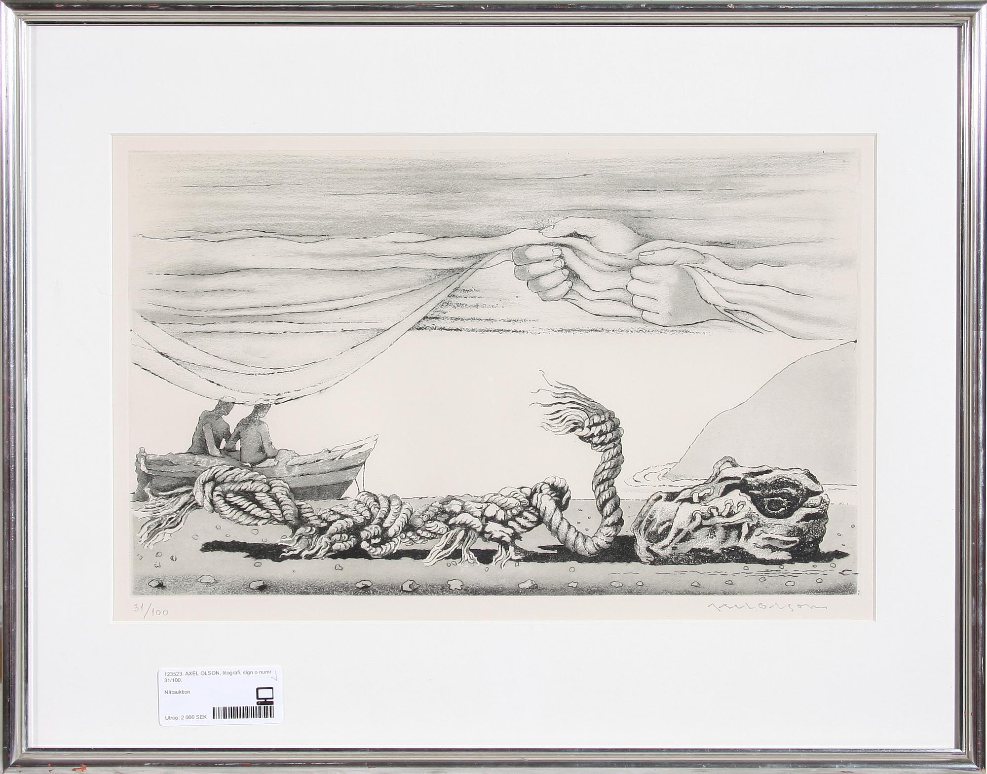 AXEL OLSON, litografi, sign o numr 31/100.