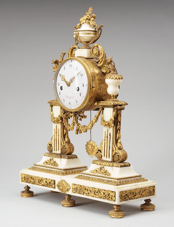 A Louis XVI late 18th Century mantel clock, by Pierre Michel Barancourt.