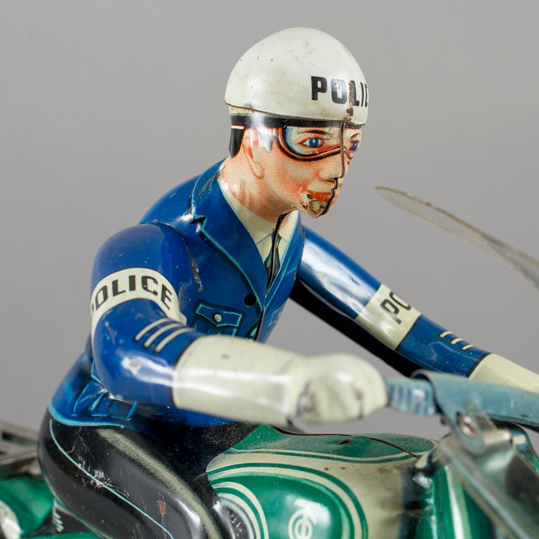 LEKSAKSMOTORCYKEL, litograferad plåt, Dunlop, Tyskland, 1900-talets mitt.