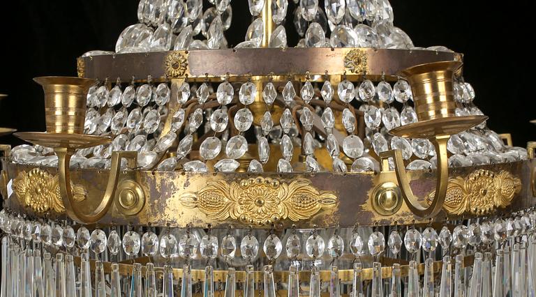 LJUSKRONA, Empirstil, tidigt 1900-tal. Höjd ca 96 cm.