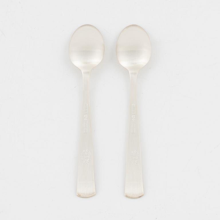 Jacob Ängman, a set of twelve 'Rosenholm' silver coffee spoons, jubilee edition, GAB, 1982.