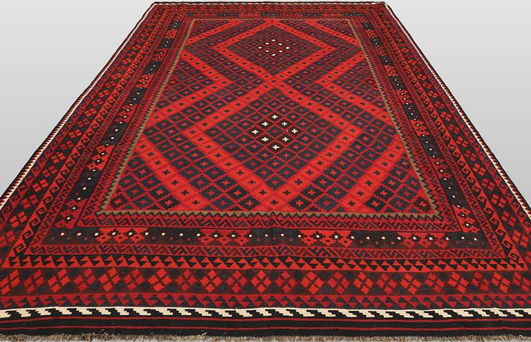 A Afghan kelim carpet, 361 x 241 cm.