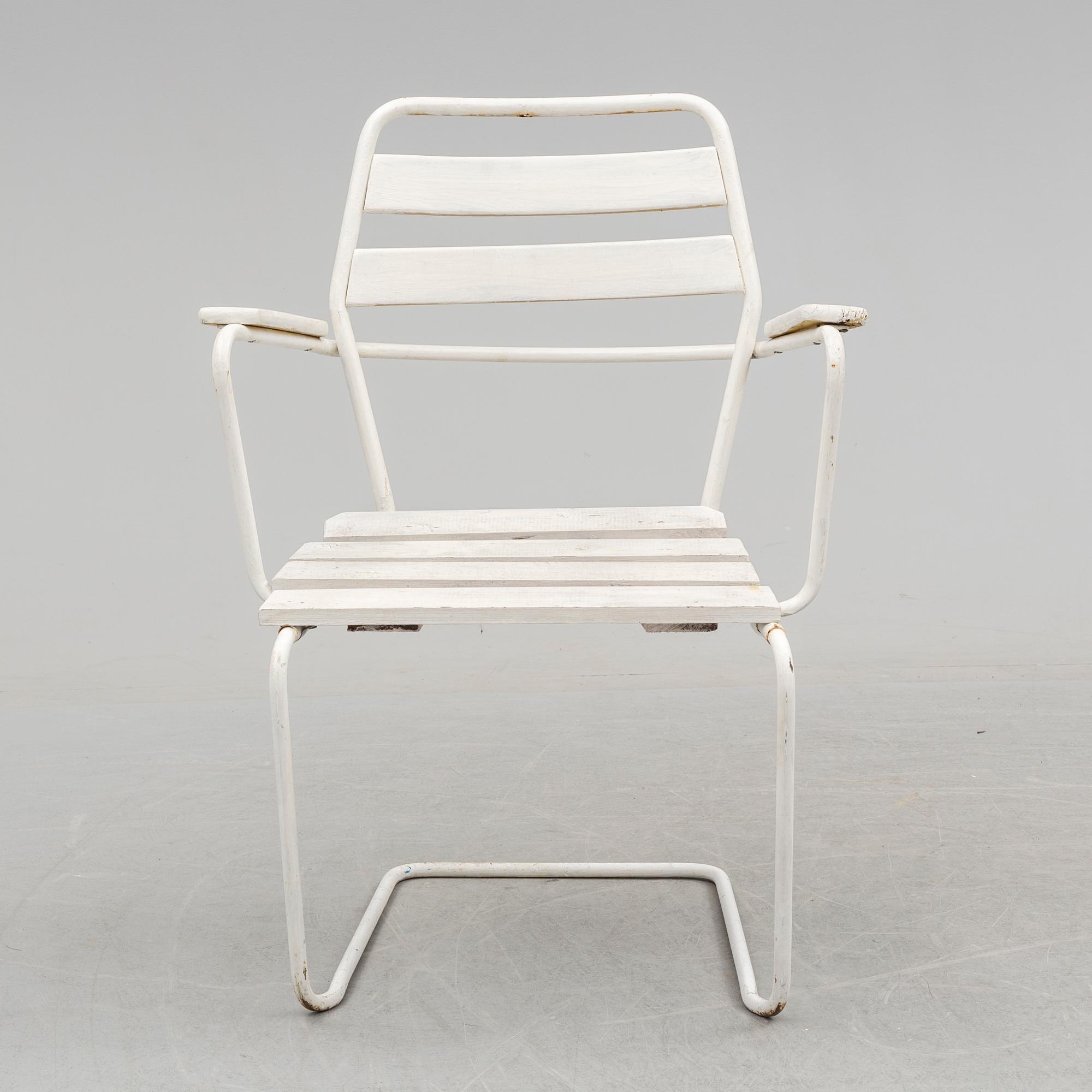 6 GARDEN CHAIRS, mid 20th century.