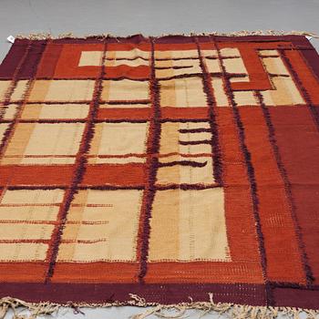 A CARPET, knotted pile in relief and flat weave, ca 306,5 x 205 cm, signed KS 1946, Sweden, probably Scania.