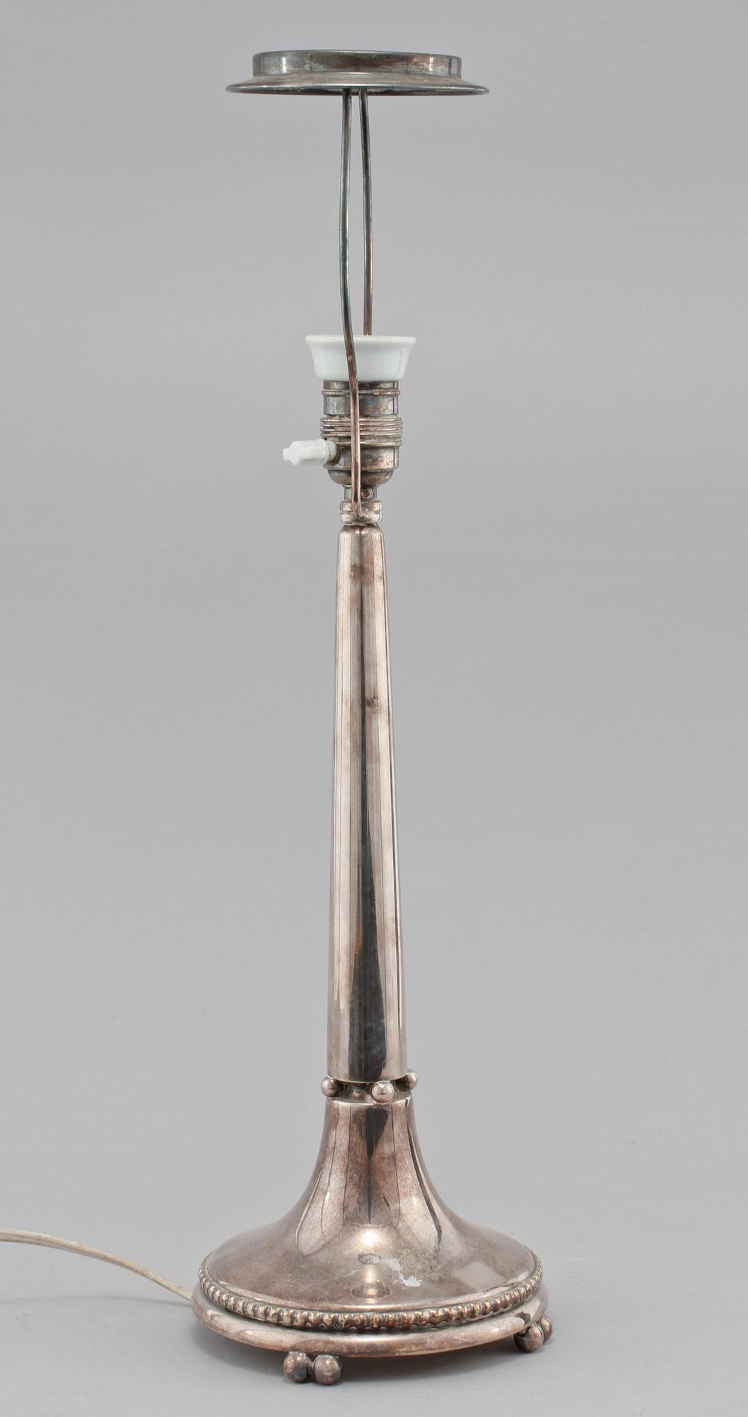 BORDSLAMPA, nysilver, 1930-tal.