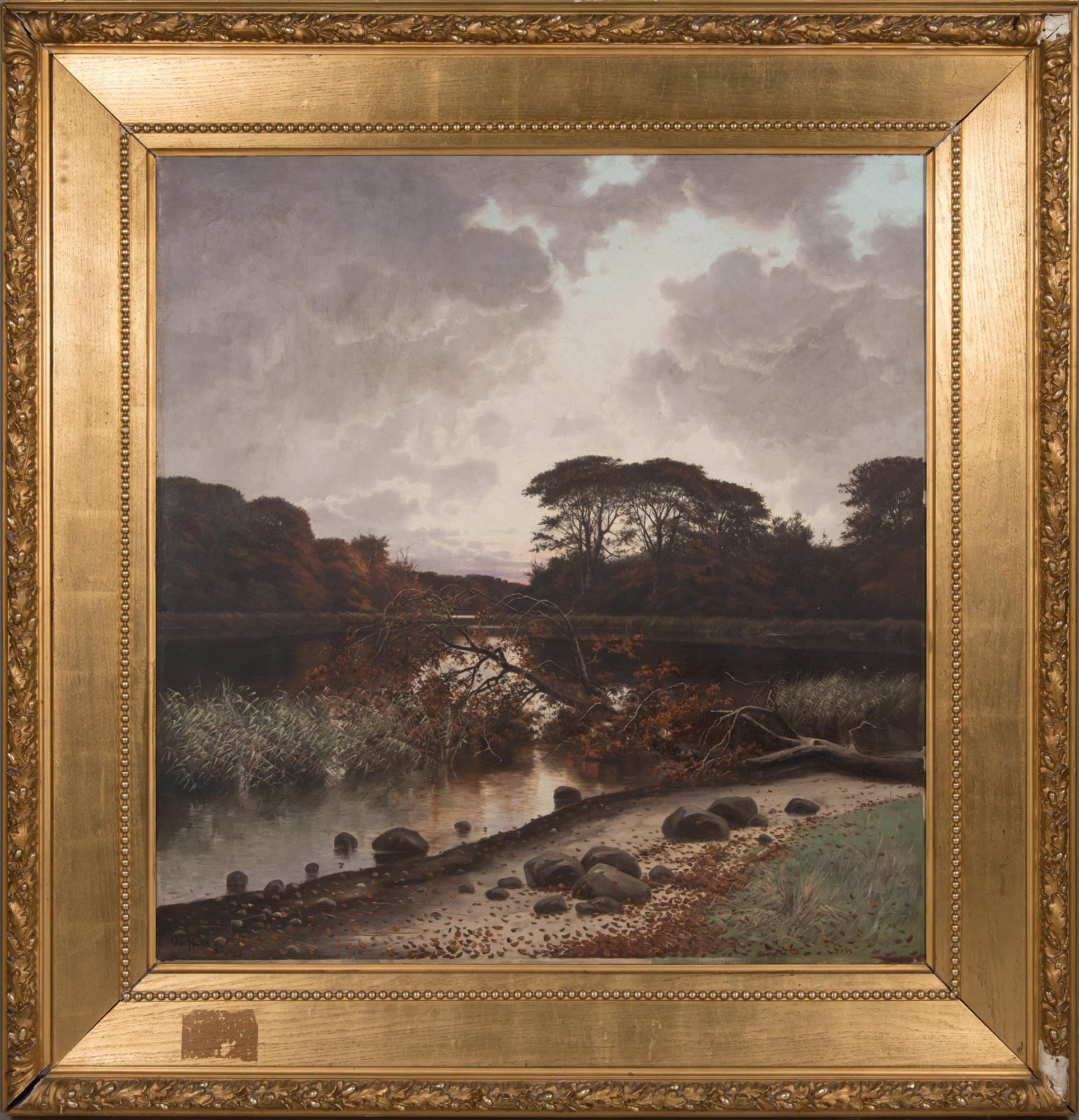 OSCAR HERSCHEND, oil on canvas, signed and dated-88. Marked "Silkeborg".
