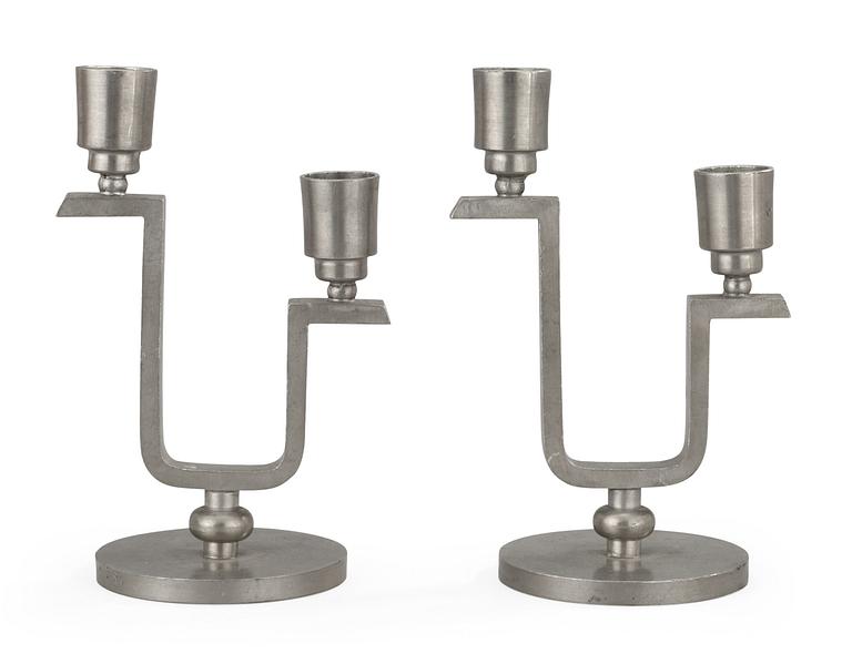 A pair of Svenskt Tenn pewter candlesticks, Stockholm 1932.