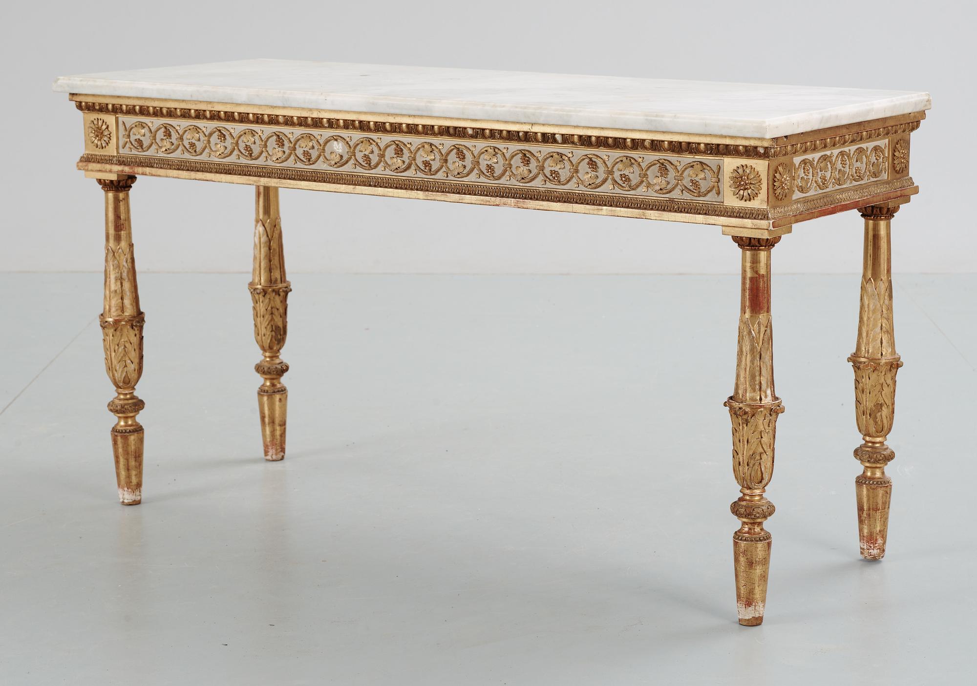 A late Gustavian late 18th Century console table. Design by Louis Masreliez and executed by Jean Baptist Masreliez.