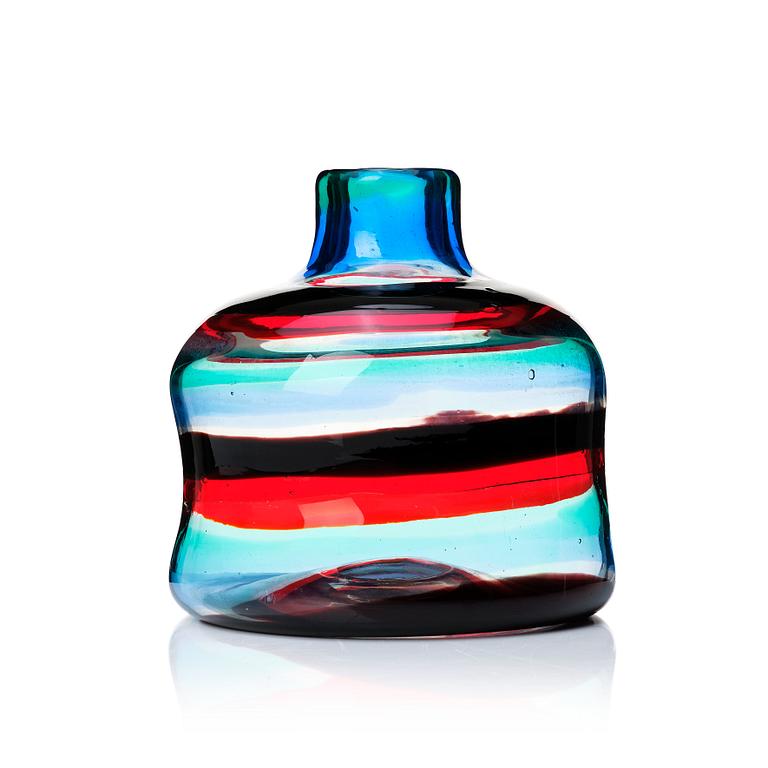 Fulvio Bianconi, a polychrome 'a Fasce di Colore' vase, Venini Murano Italy, 1950-1960s.