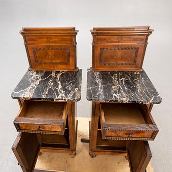 Bedside table / cupboard, a pair, first half of the 20th century.