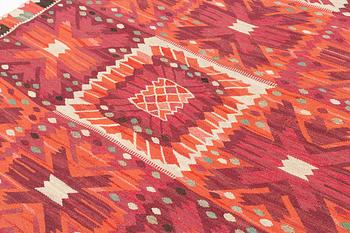 Barbro Nilsson, a carpet, 'Nejlikan röd', tapestry weave, c 331 x 214 cm, signed AB MMF BN.