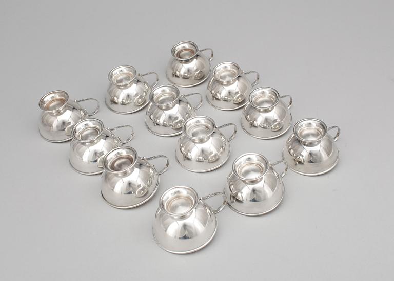 PUNSCHKOPPAR , silver, 12st, GAB, 1959, Vikt ca 396g.