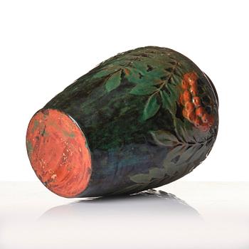 Hilma Persson-Hjelm, a glazed earthenware art nouveau vase, executed in her own studio, Arvika 1913. No 2241.