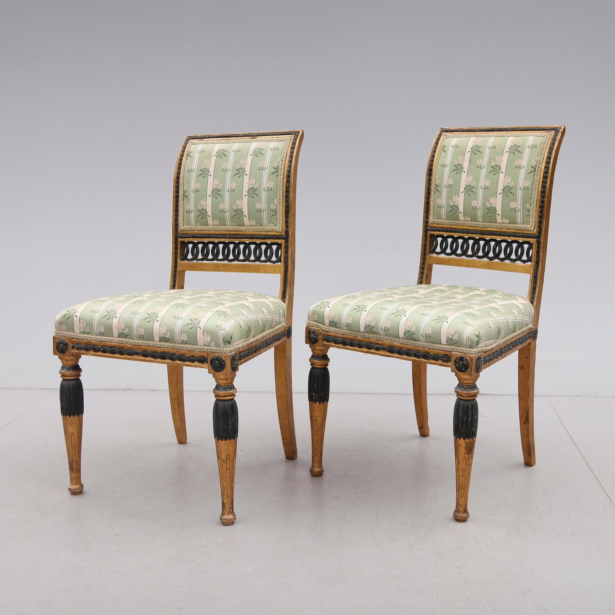 STOLAR, 1 par, sengustavianska, omkring år 1800.