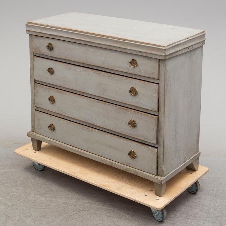 A mid 19th century painted chest of drawers.
