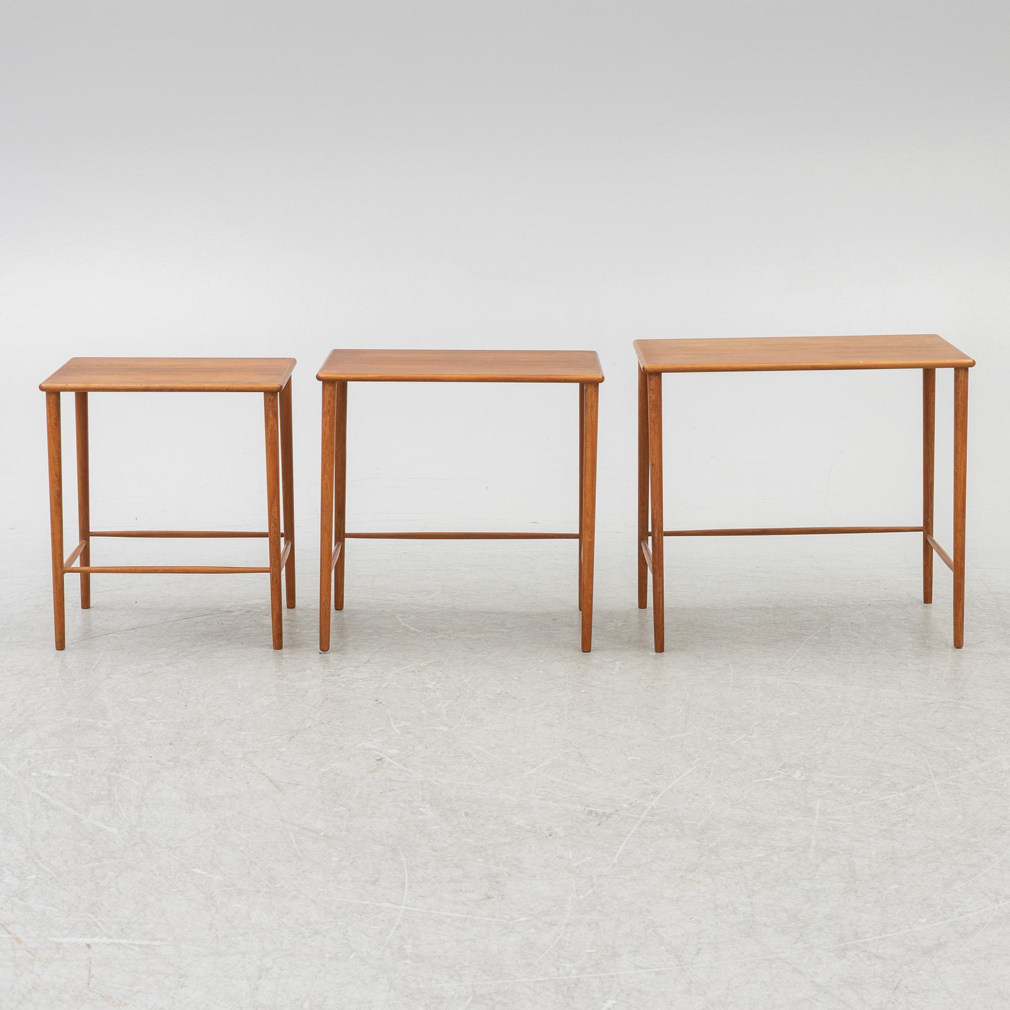 Tea table, 3 pieces, 1950s/60s.