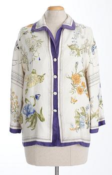 A Hermès silk blouse, "Quai aux fleurs".