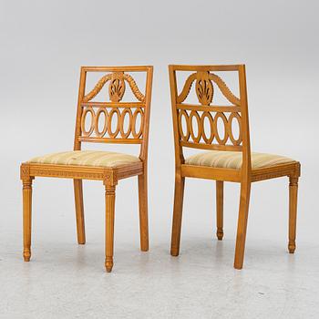 Stolar, 6 st, gustaviansk stil, 1900-talets andra hälft.