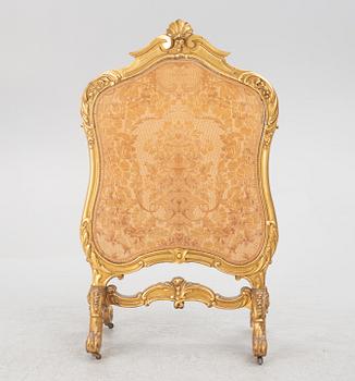 Brass screen, Rococo style, early 20th century.