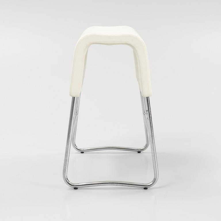 A leather upholstered stool by Sandin och Bülow for Materia 2001.